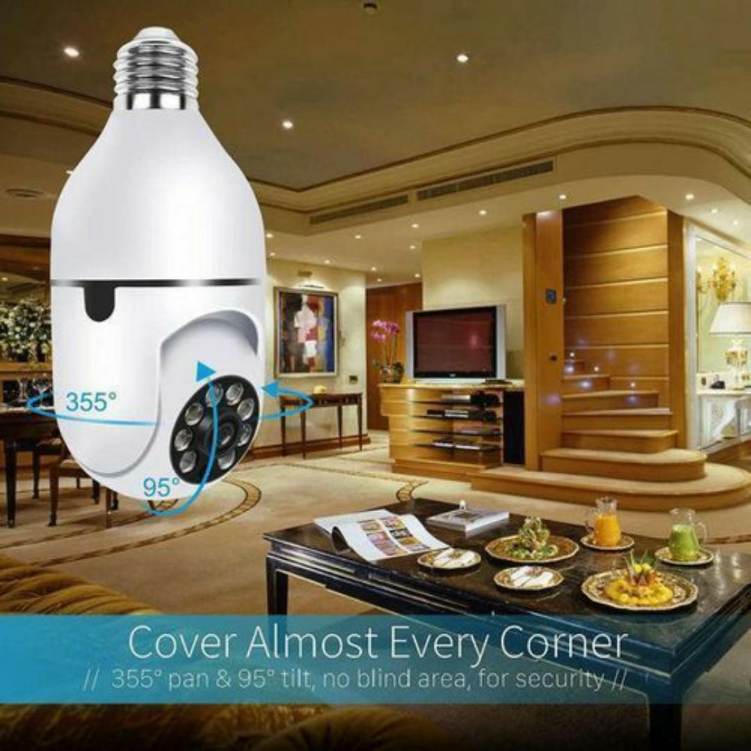 MINI SECRET WIRELESS WIFI SPY HIDDEN CCTV BULB HOME SECURITY CAMERA WITH MOTION DETECTION AND LIVE APP TRACKING SURVEILLANCE