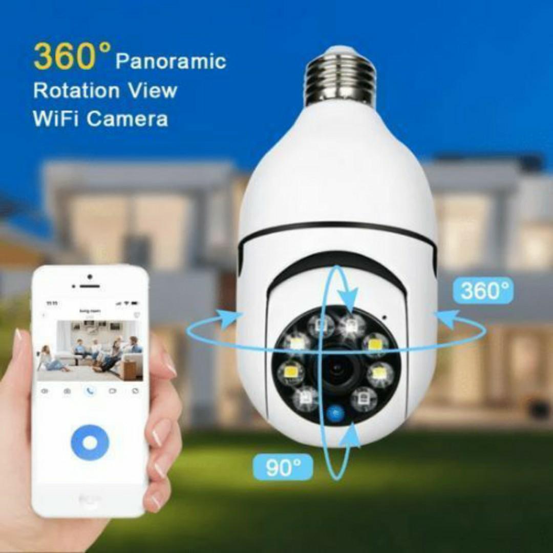 MINI SECRET WIRELESS WIFI SPY HIDDEN CCTV BULB HOME SECURITY CAMERA WITH MOTION DETECTION AND LIVE APP TRACKING SURVEILLANCE