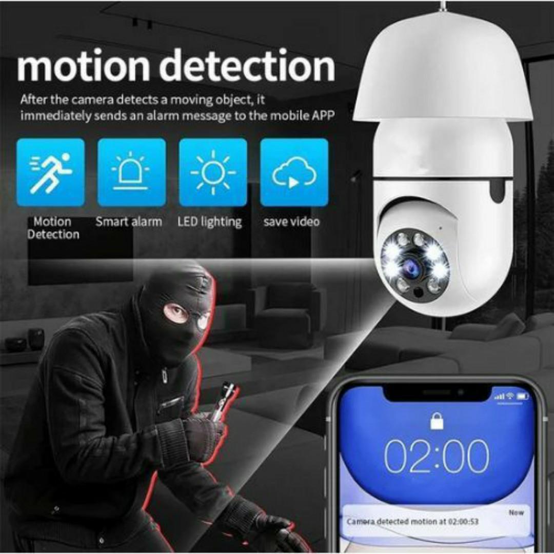 MINI SECRET WIRELESS WIFI SPY HIDDEN CCTV BULB HOME SECURITY CAMERA WITH MOTION DETECTION AND LIVE APP TRACKING SURVEILLANCE