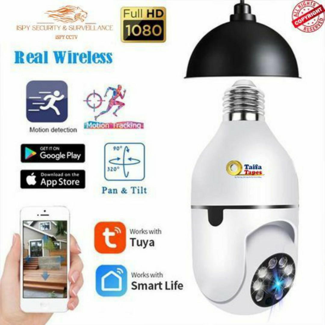 MINI SECRET WIRELESS WIFI SPY HIDDEN CCTV BULB HOME SECURITY CAMERA WITH MOTION DETECTION AND LIVE APP TRACKING SURVEILLANCE