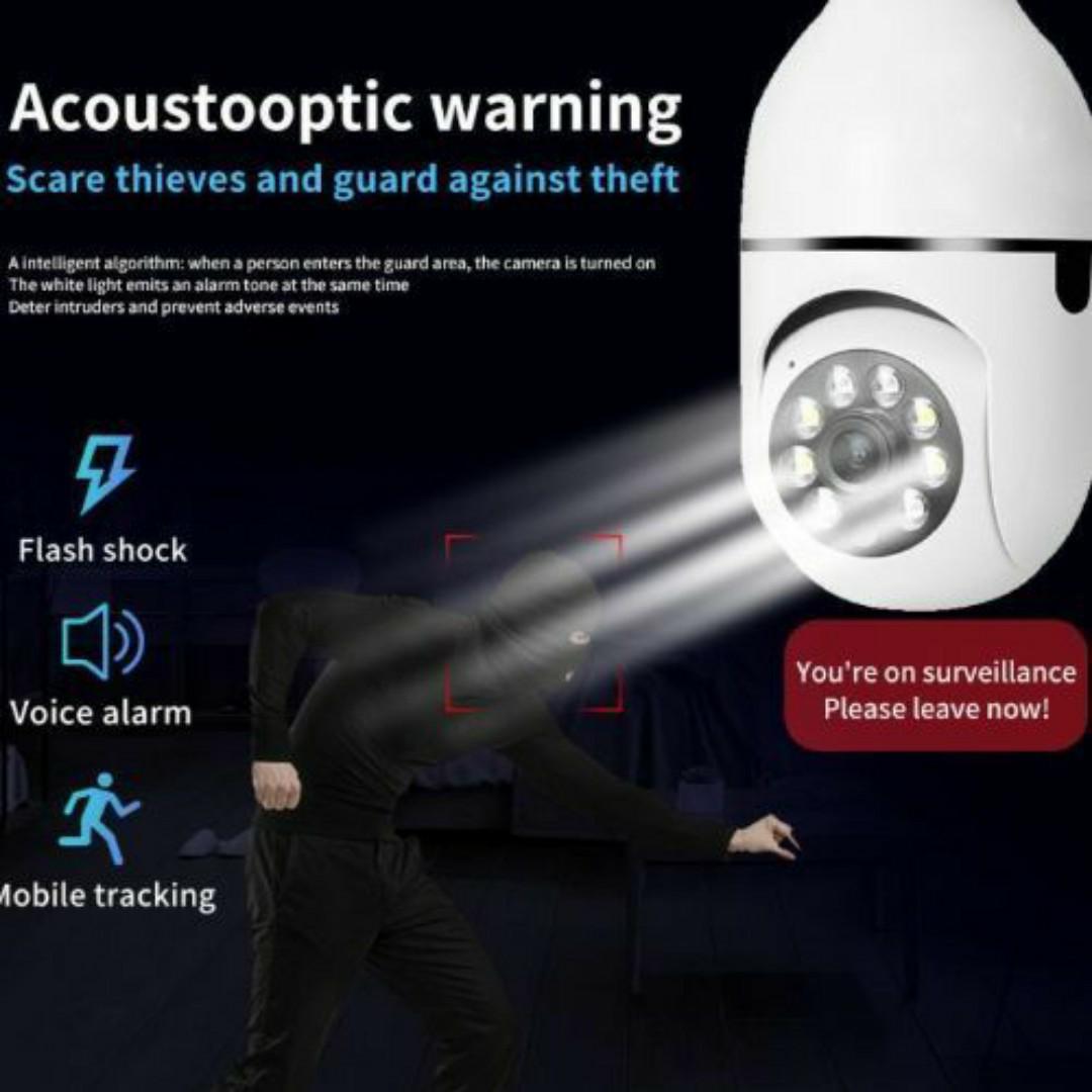 MINI SECRET WIRELESS WIFI SPY HIDDEN CCTV BULB HOME SECURITY CAMERA WITH MOTION DETECTION AND LIVE APP TRACKING SURVEILLANCE