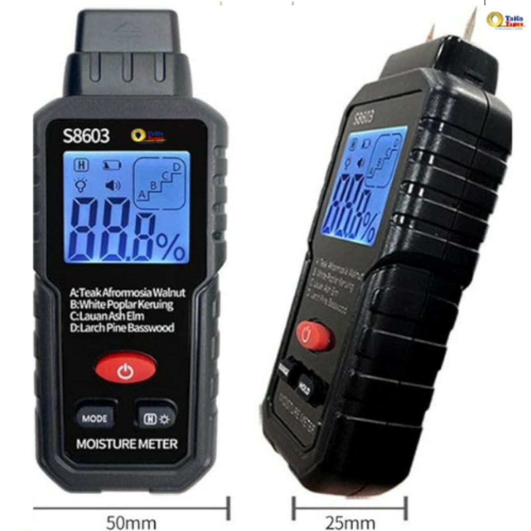 Two Pins Digital Wood Moisture Meter Paper Humidity Tester Wall Hygrometer Timber Damp Detector.Accurate Wood Meter: 2 sensitive electrode pins digital moisture meter measurement range 7.2- 70%