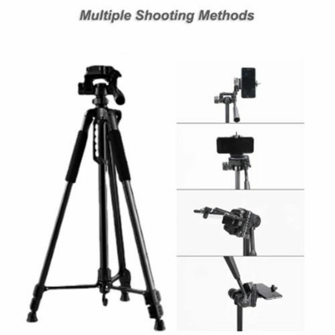 TRIPOD STAND FOR PHONE CAMERA + PHONES CLIP HOLDER BRACKET + BLACK CARRY BAG - IDEAL FOR BLOG SELFIE YOUTUBE LIVE STUDIO RECORDING PHOTOGRAPHY