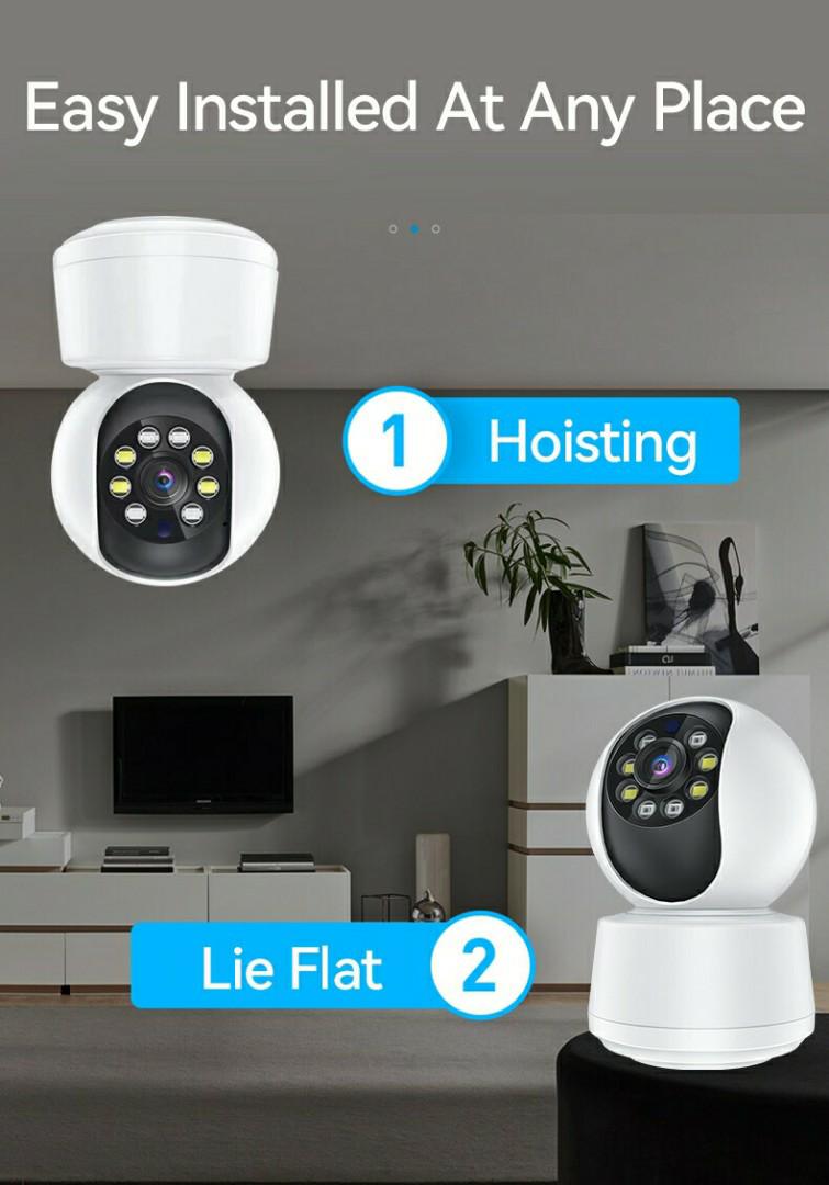 360° PANORAMIC ROTATING PTZ BULB CCTV SECURITY CAMERA Smart Wireless PTZ Security Camera – Dual-Band Wi-Fi - 360° View - Night Vision - Auto Tracking Stay connected and protected - day and night.