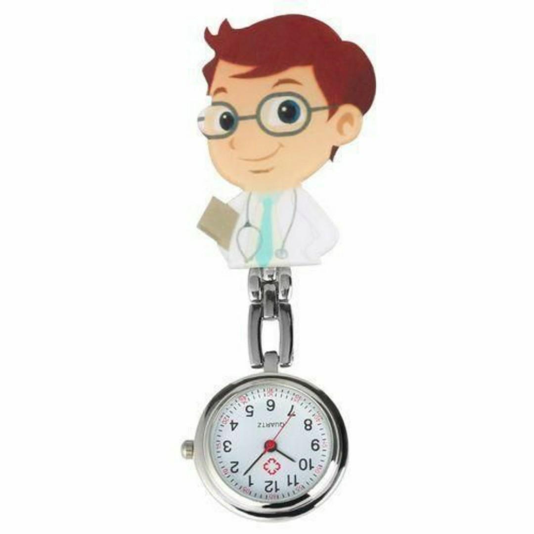 Medical Fob Pocket Watch for Nurses, Doctors & Medical Students – Clip-On Quartz Timepiece with Clear Dial & Chain – Ideal for Hospital Use