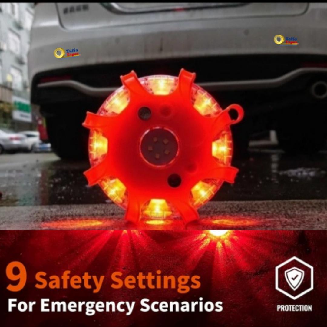 Markstor Waterproof LED Road Flares – 9-Function Emergency Warning Lights for Camping, Hiking, Car Safety & Survival Gear