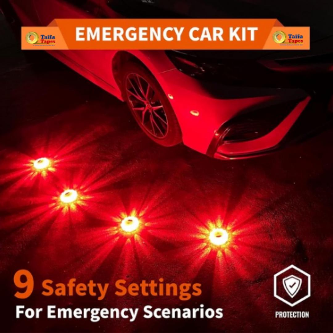 Markstor Waterproof LED Road Flares – 9-Function Emergency Warning Lights for Camping, Hiking, Car Safety & Survival Gear