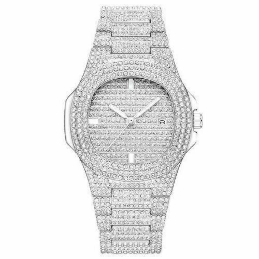 Luxury Ladies Quartz Watch – Silver Stainless Steel with Diamond-Studded Silver Women Wristwatch – Elegant, Stylish & Sparkling - Perfect for Every Occasion