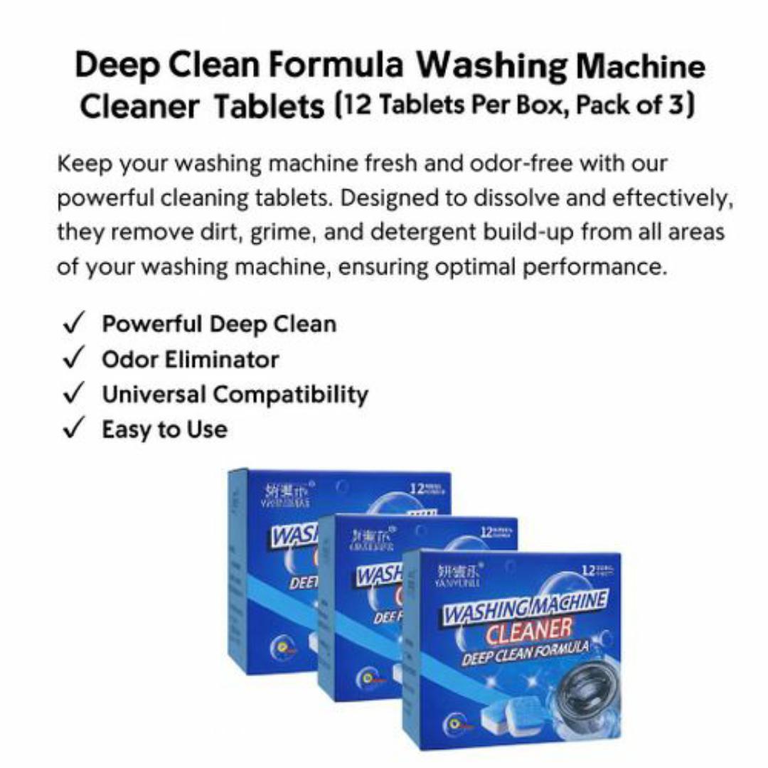 YANYUNLE Washing Machine Cleaner – 24/36 Cleaning Tablets (2/3 Boxes) ✅ Deep Clean Effervescence Formula ✅