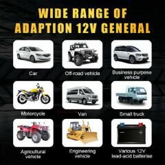 12V Smart Pulse Repair Car Battery Charger – Fast Charging, Auto Stop, Winter/Summer Modes - For Cars, Motorcycle & Minivan
