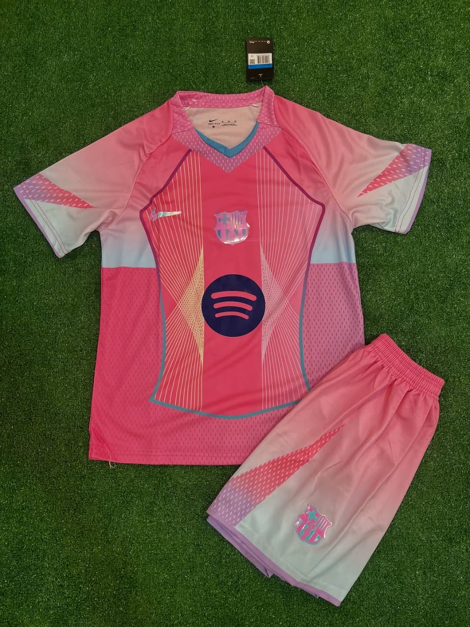 Barcelona Aurora special edition pink jersey for kids full set jersey plus shorts kit 25/26 New Season Jersey Authentic product