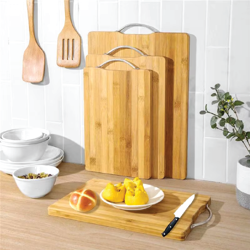 Heavy Duty Bamboo Cutting Board. 100% Natural Chopping Board and Butcher with Handle for Food Prep, Meat, and Vegetables
