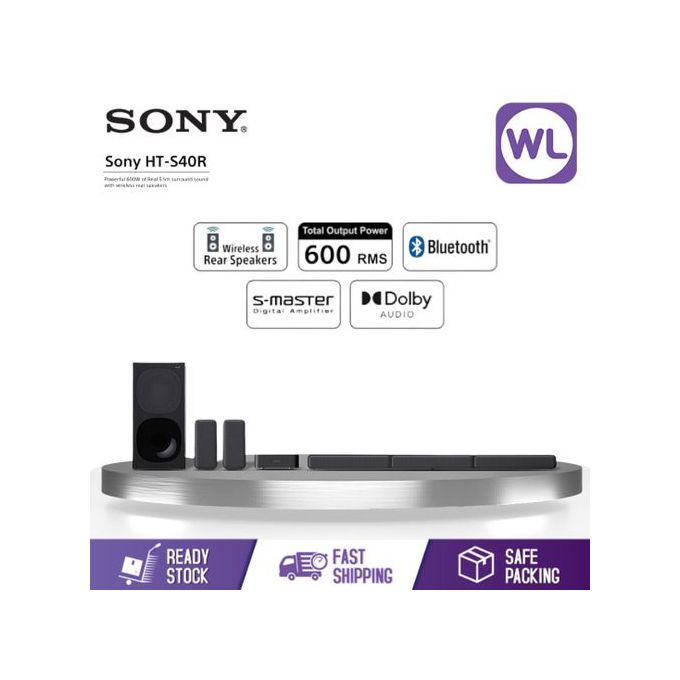 Sony 600Watts Home Theatre Sound Bar System Wireless Real Speaker 5.1CH , BT HT-S40R