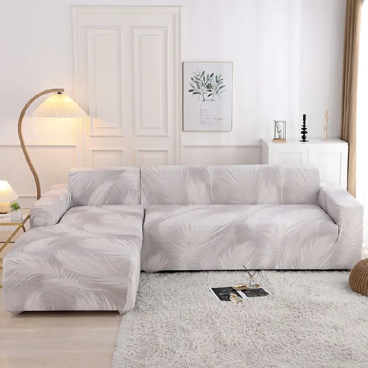 Stretch Sofa Cover Slipcover ，Couch Covers for 3 Cushion Couch Sofa Furniture Protector 3 Seater Sofa with Elastic Bottom for Kids,Dog(Large)