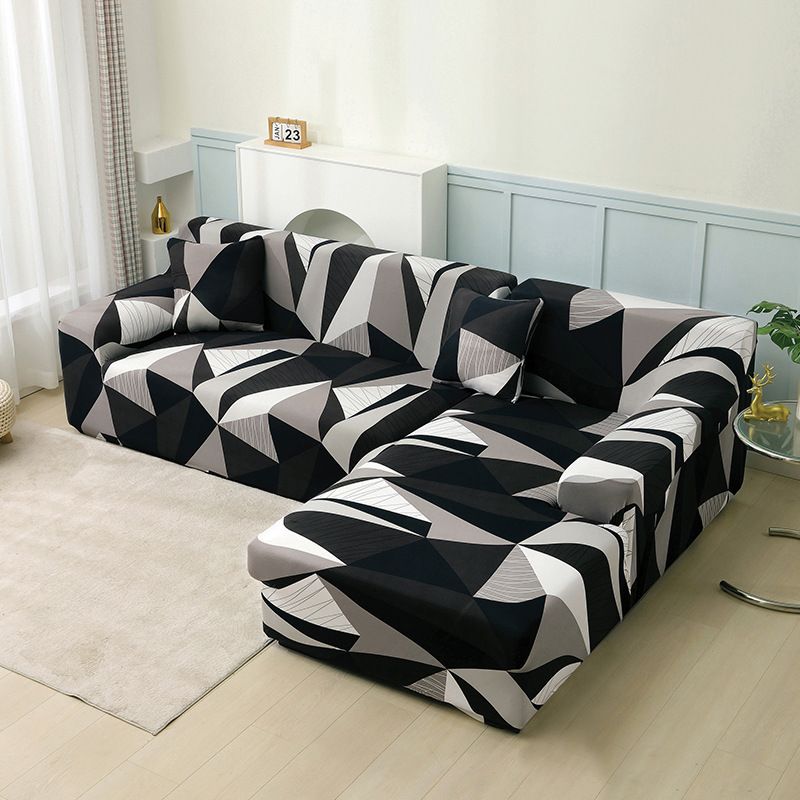 Stretch Sofa Cover Slipcover ，Couch Covers for 3 Cushion Couch Sofa Furniture Protector 3 Seater Sofa with Elastic Bottom for Kids,Dog(Large)