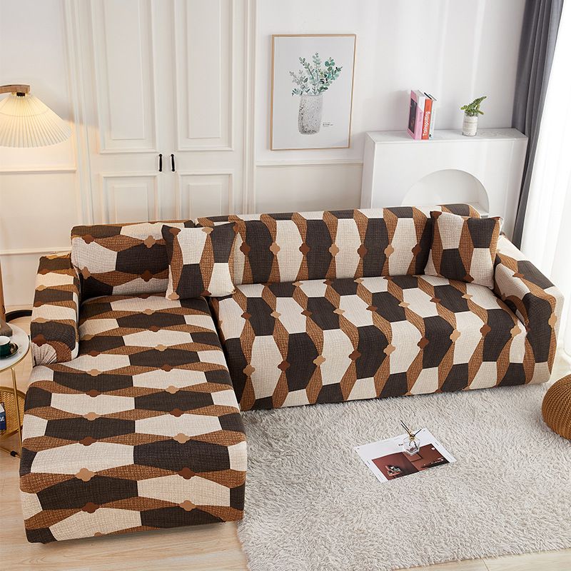 Stretch Sofa Cover Slipcover ，Couch Covers for 3 Cushion Couch Sofa Furniture Protector 3 Seater Sofa with Elastic Bottom for Kids,Dog(Large)