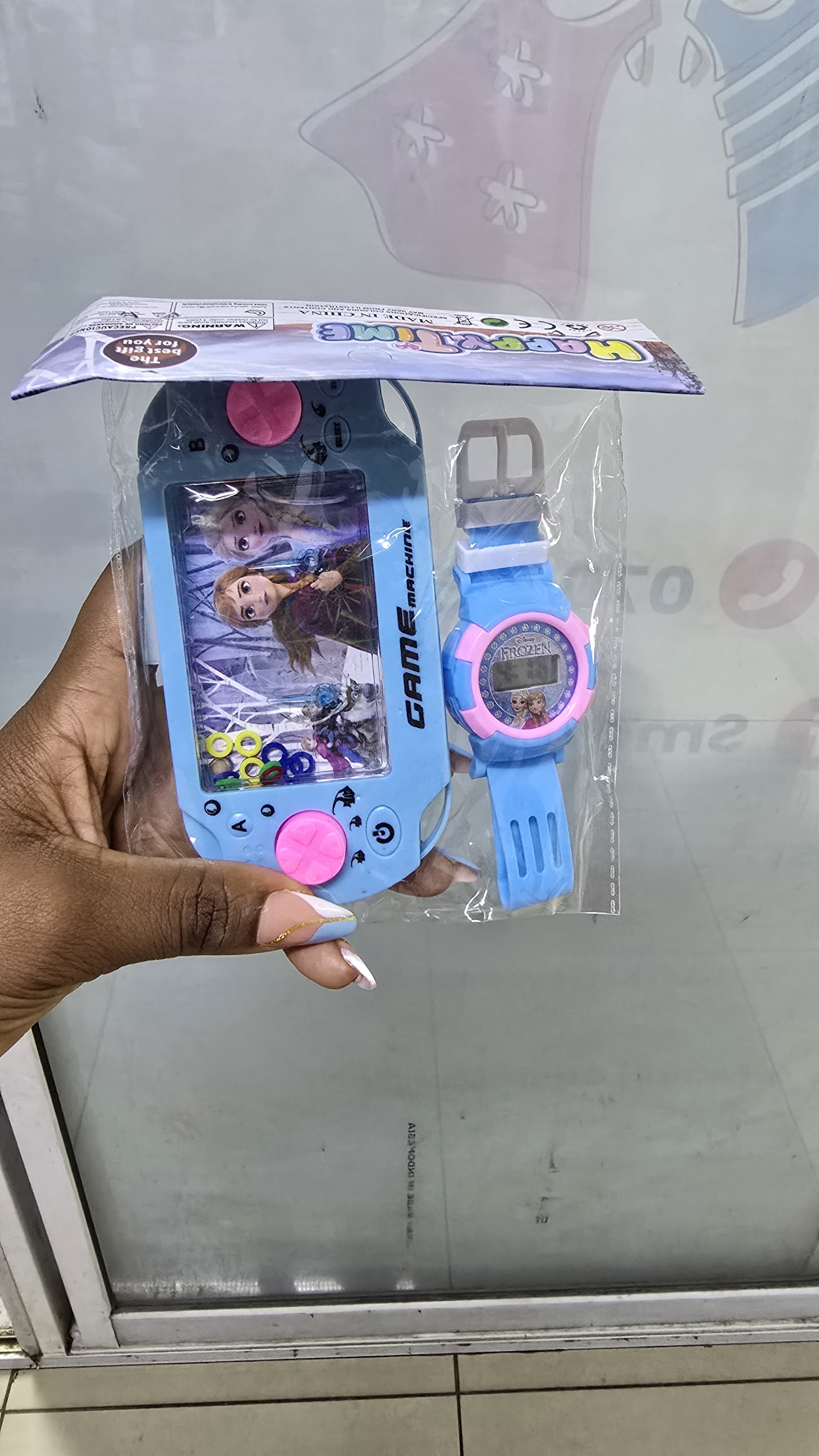 Baby girls ‼️‼️‼️2 in 1 combo princess cartoon Water game to😍y + watch😍Mini Handheld Nostalgic Children's Toy