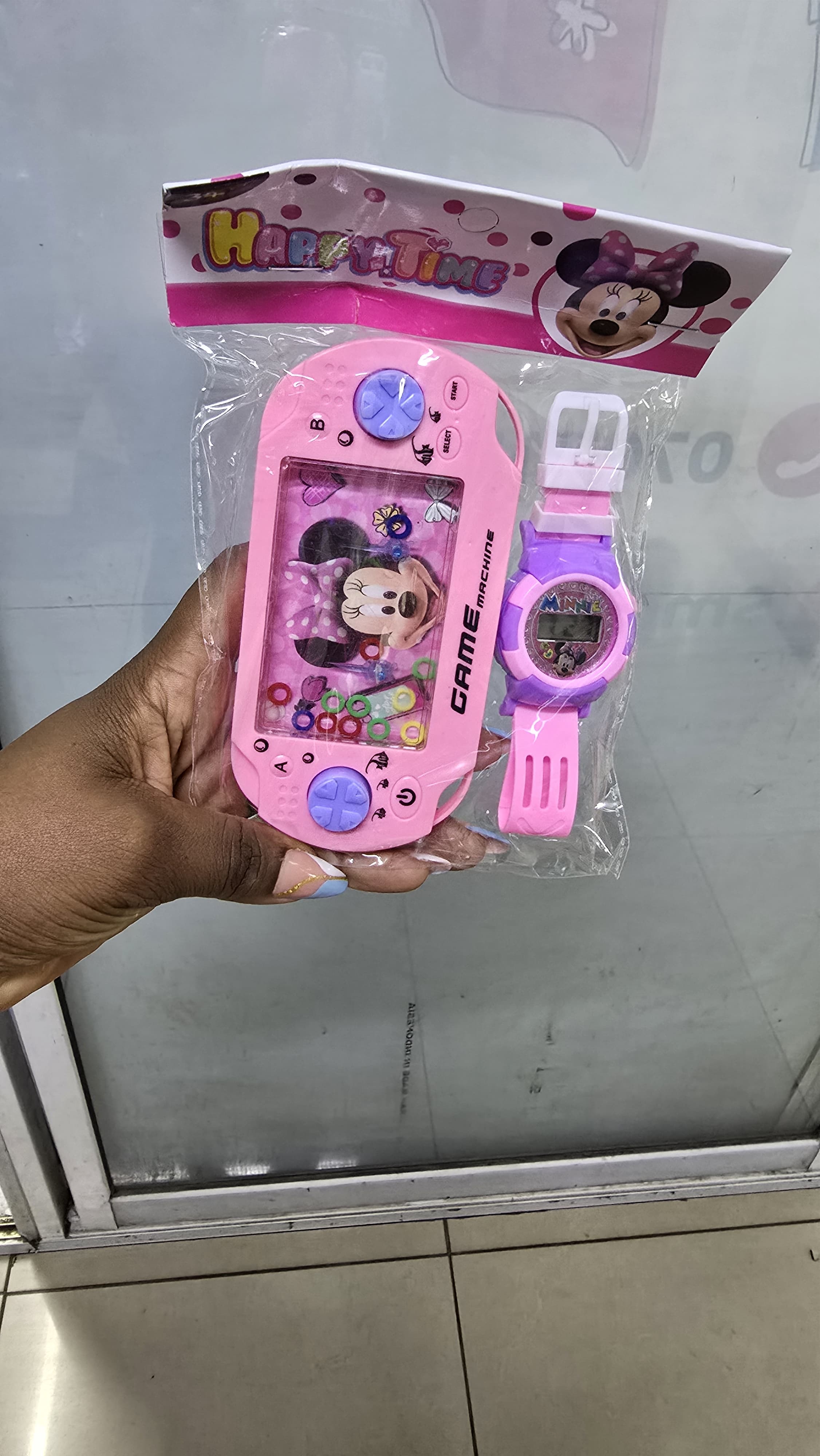 Baby girls ‼️‼️‼️2 in 1 combo princess cartoon Water game to😍y + watch😍Mini Handheld Nostalgic Children's Toy