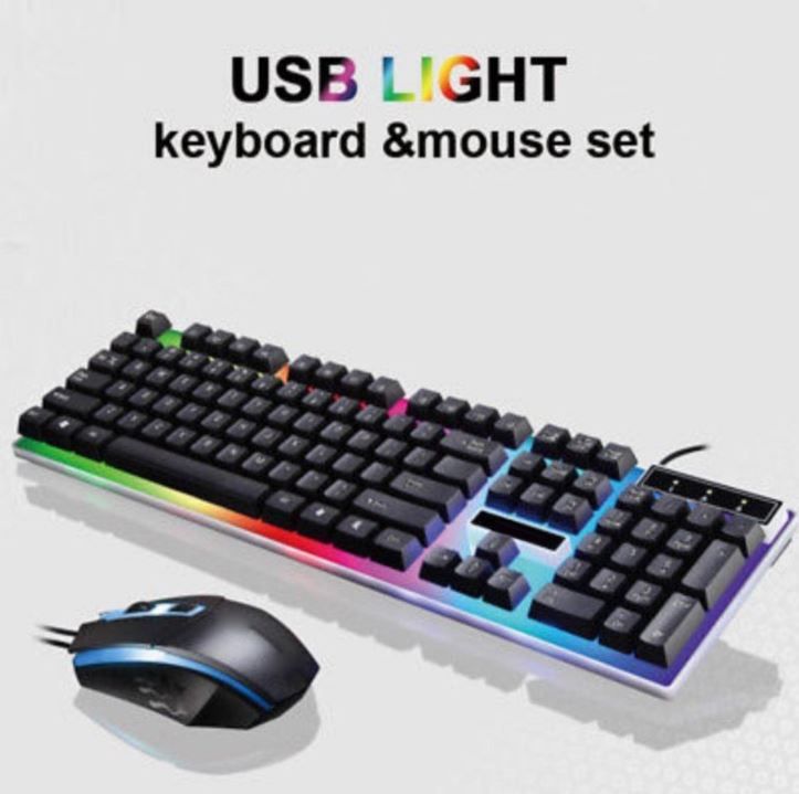 Gaming Keyboard and Mouse Combo with RGB Backlit Number Pad, USB Computer Gaming Keyboards for PC - Black