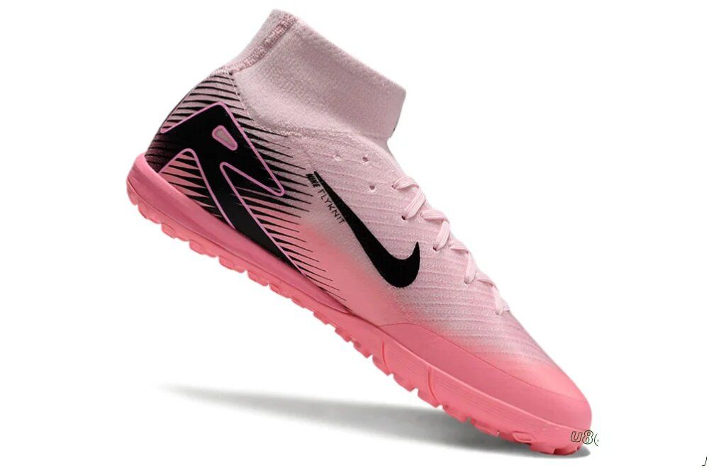Zoom Mercurial Super fly 9 Elite TF Artificial Turf Soccer Shoes - Pink/Pink/Black Football Trainers For Natural and Artificial Grass - All weather Conditions Football Soccer Boots