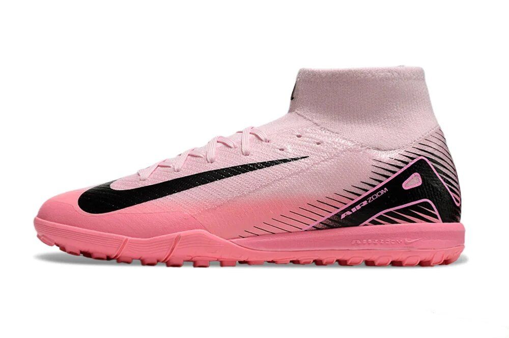 Zoom Mercurial Super fly 9 Elite TF Artificial Turf Soccer Shoes - Pink/Pink/Black Football Trainers For Natural and Artificial Grass - All weather Conditions Football Soccer Boots