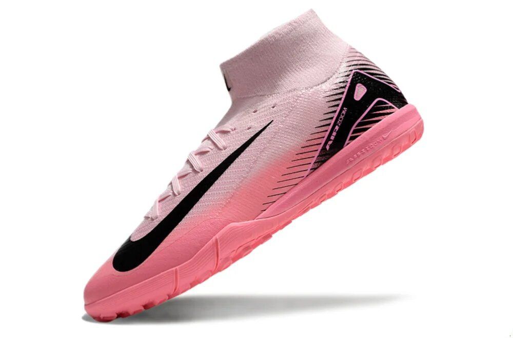 Zoom Mercurial Super fly 9 Elite TF Artificial Turf Soccer Shoes - Pink/Pink/Black Football Trainers For Natural and Artificial Grass - All weather Conditions Football Soccer Boots