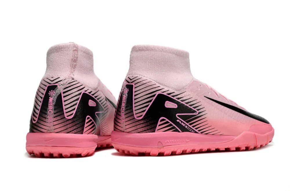 Zoom Mercurial Super fly 9 Elite TF Artificial Turf Soccer Shoes - Pink/Pink/Black Football Trainers For Natural and Artificial Grass - All weather Conditions Football Soccer Boots