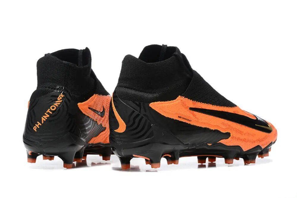 New Gen Phantom GX DF Elite FG Firm Ground Soccer Cleats - Orange/Black/Gold Football Boots Soccer Shoes                                                                                               .