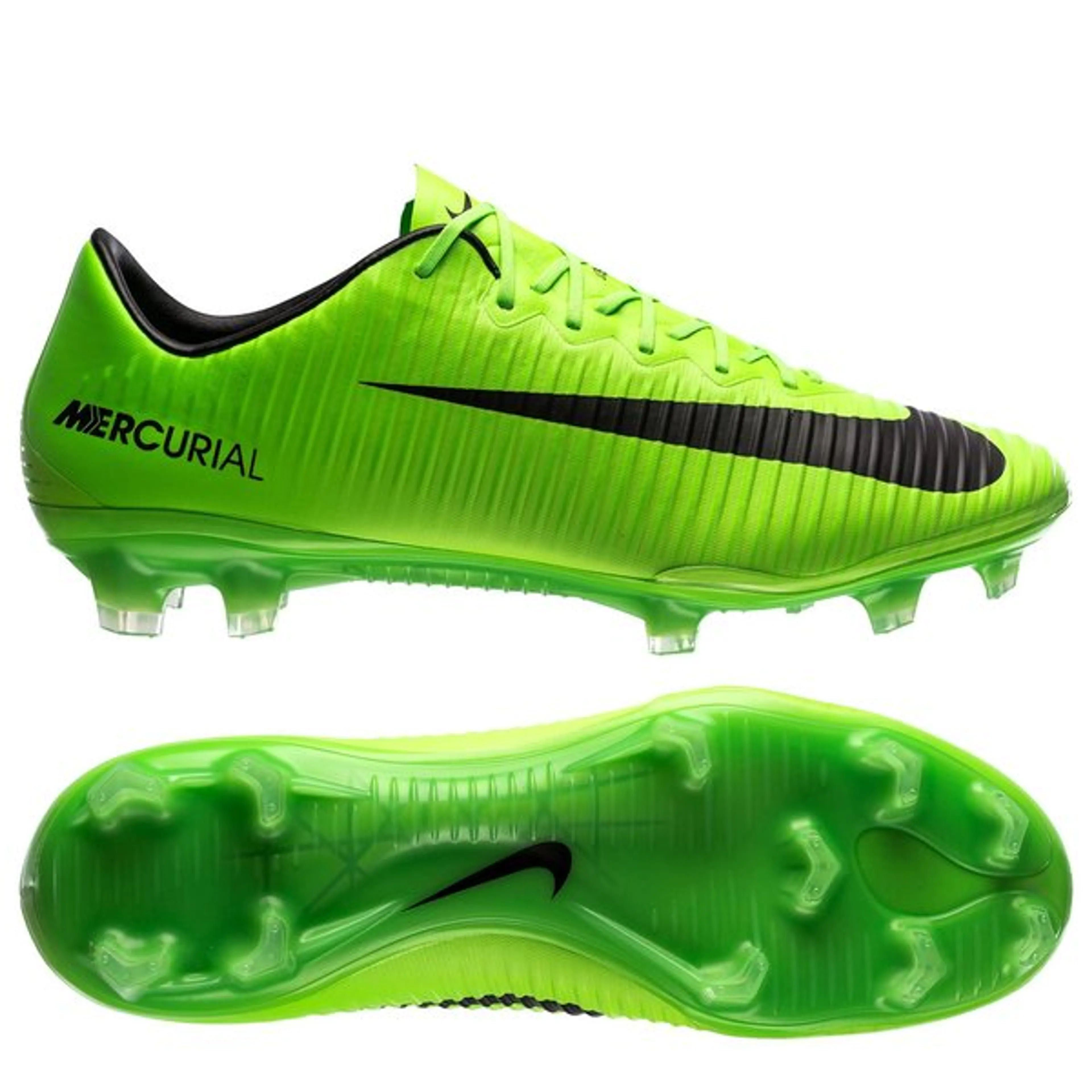 Mercurial Boots Vepor XI Electric Green FG Football Soccer Shoes All Weather Conditions Football Cleats V10 Sports                                                                                     .