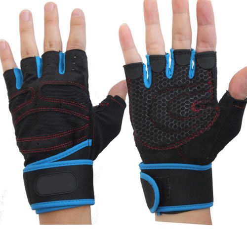 New Cycling/Gym Workout Half-finger Gloves for Men and Women - Cloth Soft Mesh Breathable Hand Gym Gloves                                                                                              .