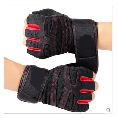 New Cycling/Gym Workout Half-finger Gloves for Men and Women - Cloth Soft Mesh Breathable Hand Gym Gloves                                                                                              .