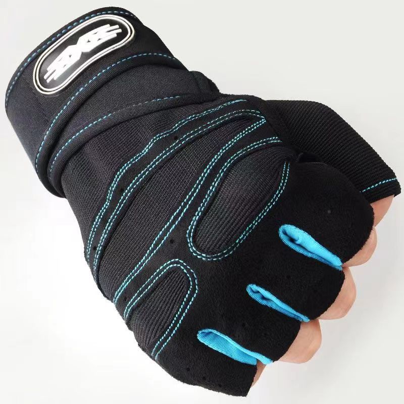 New Cycling/Gym Workout Half-finger Gloves for Men and Women - Cloth Soft Mesh Breathable Hand Gym Gloves                                                                                              .