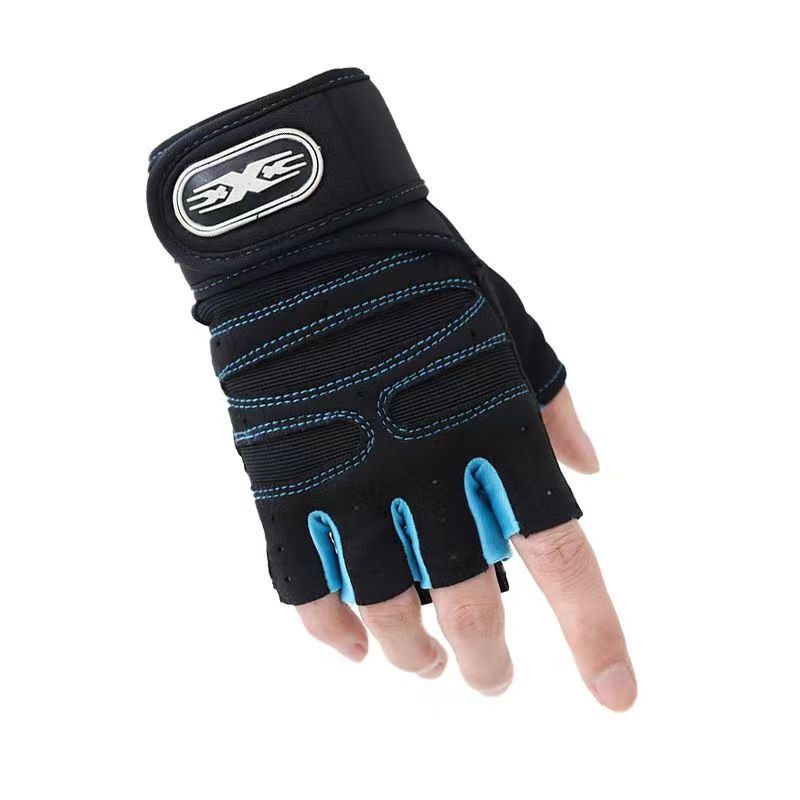 New Cycling/Gym Workout Half-finger Gloves for Men and Women - Cloth Soft Mesh Breathable Hand Gym Gloves                                                                                              .