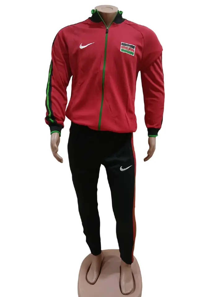 New Red Design Kenya Tracksuit For Men and Women Kenyan National Flag Pattern Tracksuits Sports Tracksuit                                                                                             .