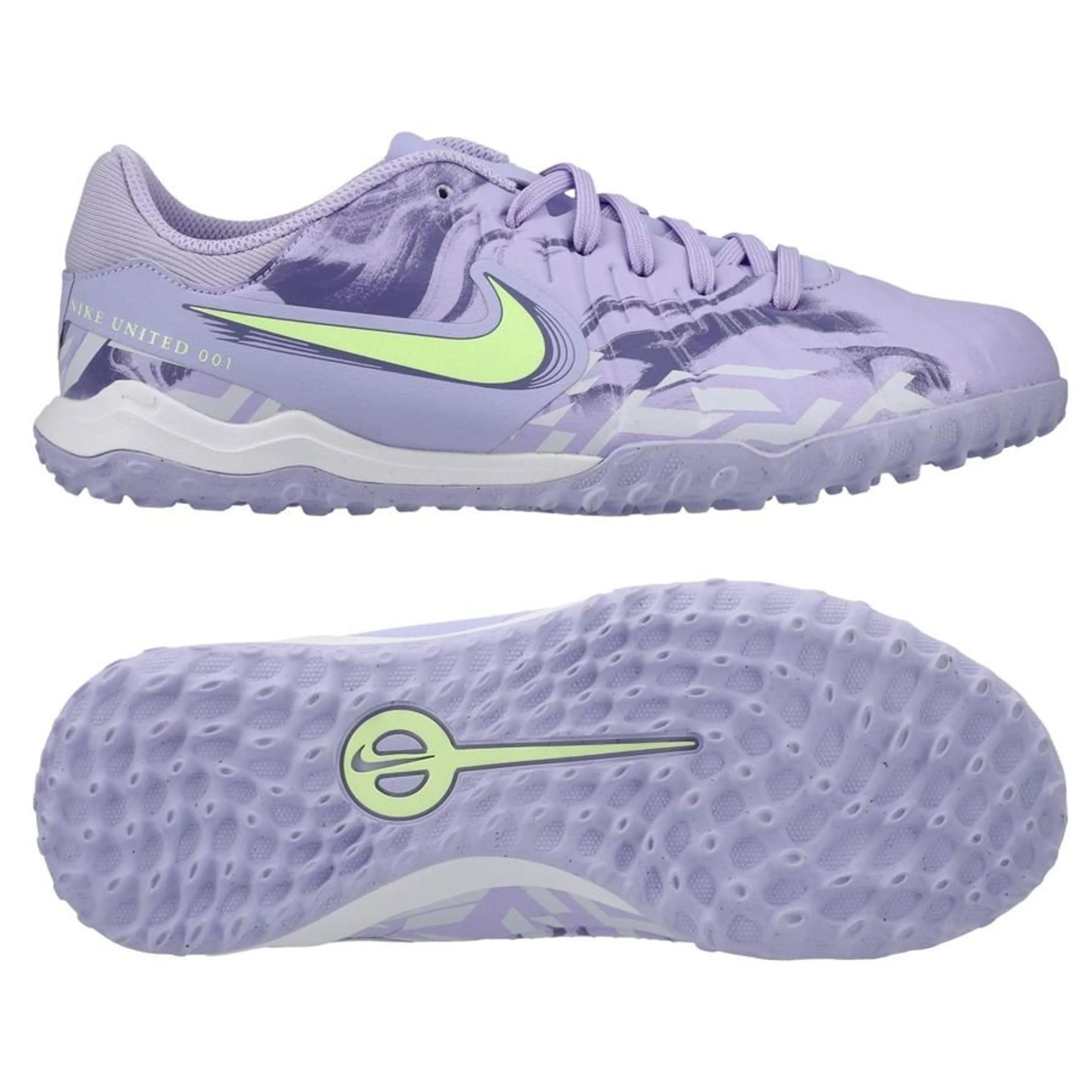 Tiempo Legend 10 Academy TF United - Purple Agate/Barely Volt Kids Artificial turf grass Trainers - Soccer Shoes