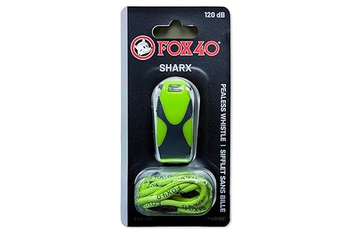 Fox 40 - Sharx Whistle With Lanyard - Pealess 120 dB Safety/Sports Whistle                             .