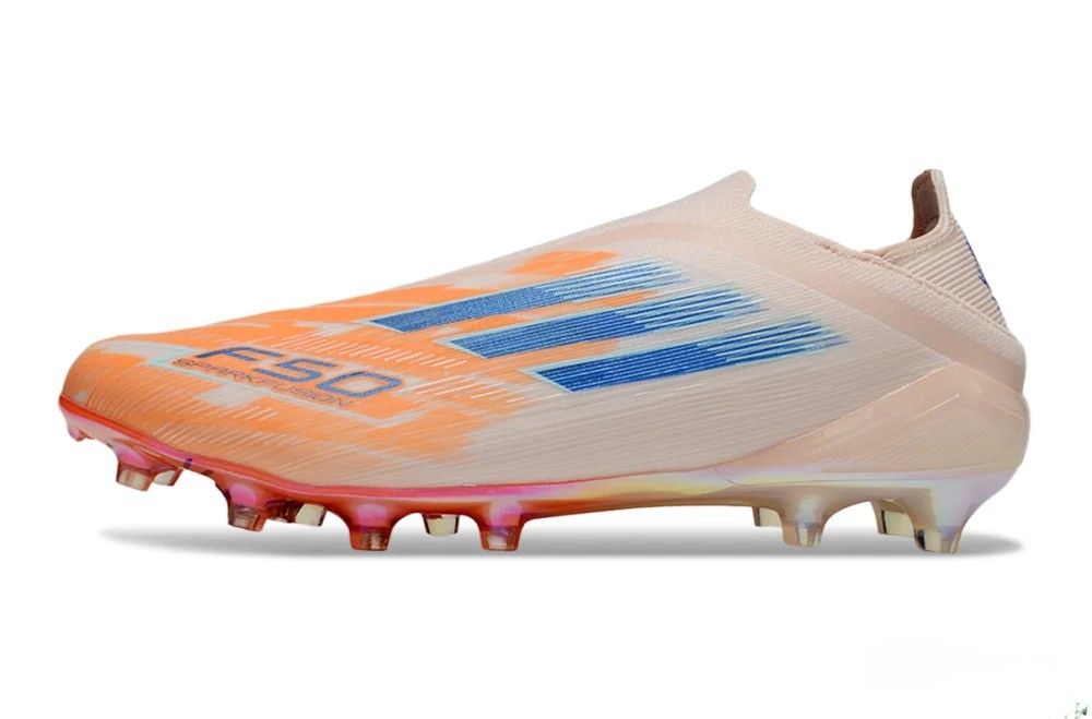 F50 SparkFusion Laceless Laser Orange Soccer Shoes - Football Boots - Cleats For Firm Ground (FG) 👟⚽