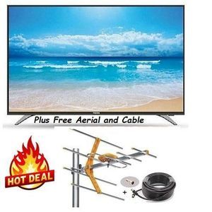 Amtec 24 INCHES AC/DC LED DIGITAL TV With Inbuilt Decorder-BLACK
+FREE AERIAL
