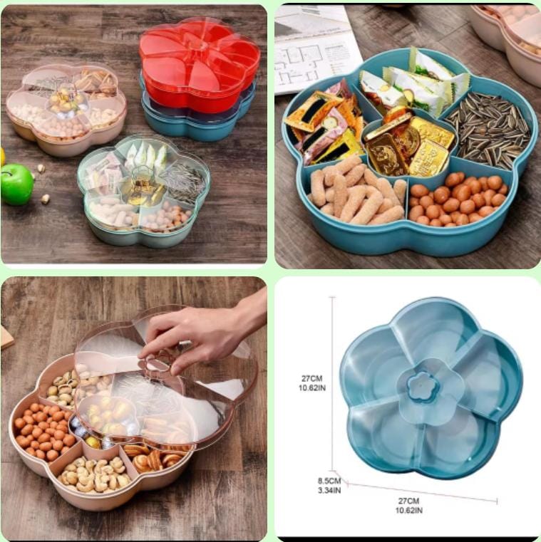 5 compartment acrylic snack box