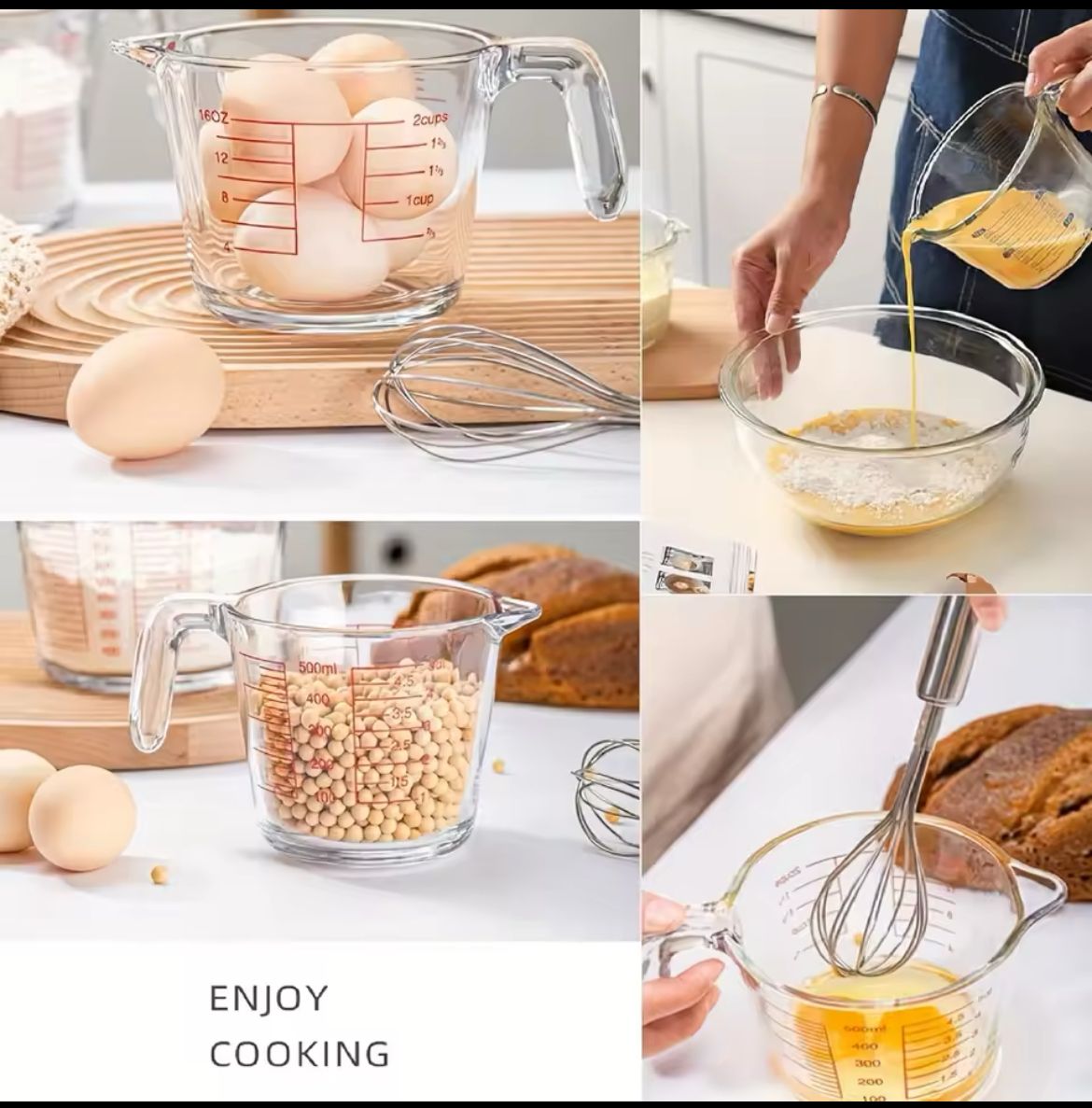 1000ml Glass Measuring Cup With Scale And Handle