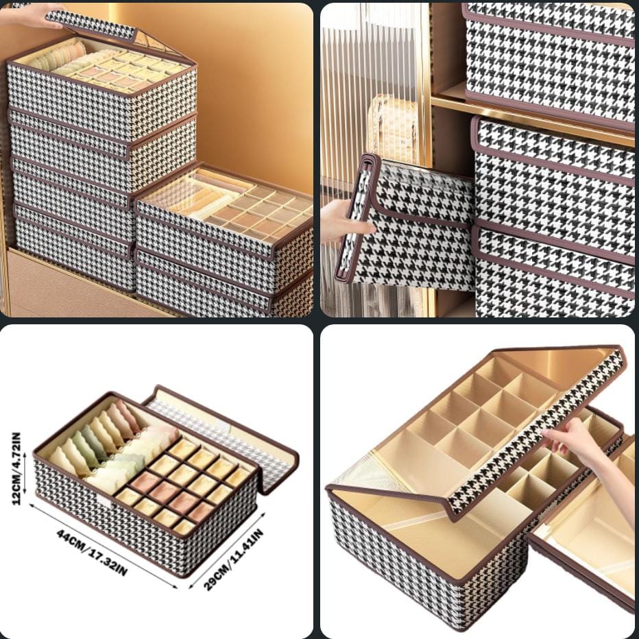 17 grid foldable undergarment organizer