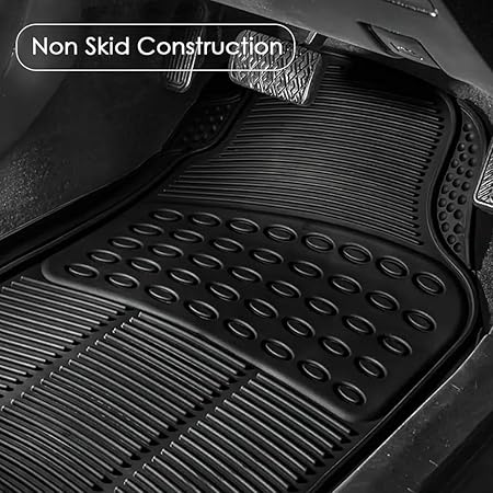 5 seater Car Floor Mats,/3 Piece Automotive Floor Mat Set,/Heavy Duty Rubber,/Universal Fit Full Set,/Weatherproof,/Trimmable For Most Cars,Universal 3 piece conjoined 5 seater/Sedan, SUV, Trucks