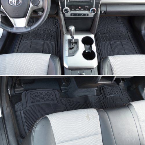 5 seater Car Floor Mats,/3 Piece Automotive Floor Mat Set,/Heavy Duty Rubber,/Universal Fit Full Set,/Weatherproof,/Trimmable For Most Cars,Universal 3 piece conjoined 5 seater/Sedan, SUV, Trucks
