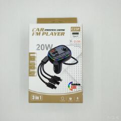 Type-C Dual USB 3.4A Fast Charger Car Radio Modulator MP3 Player FM Transmitter Handsfree Car MP3