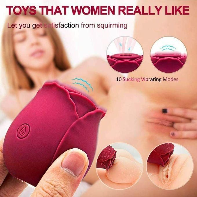 USB Rechargeable Red Rose Sucking Massager