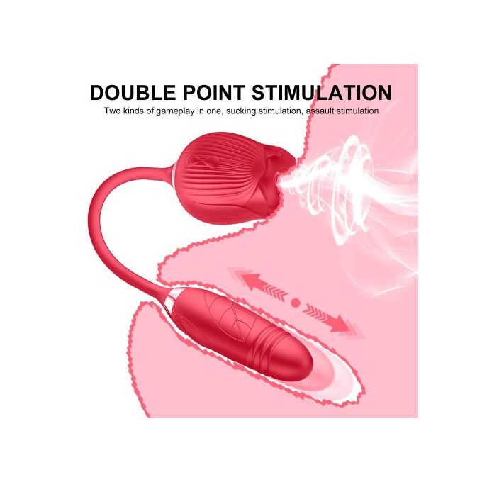 2 in 1 Rose Sex Toy Sucking Vibrator - Women Sex Toys Rose Adult Toy Vibrators, Female Sex Toy for Couples Dildo Suction Vibrator for Nipples Clitoral Adult Sex Toys Sex Machine with 10 Suction Modes