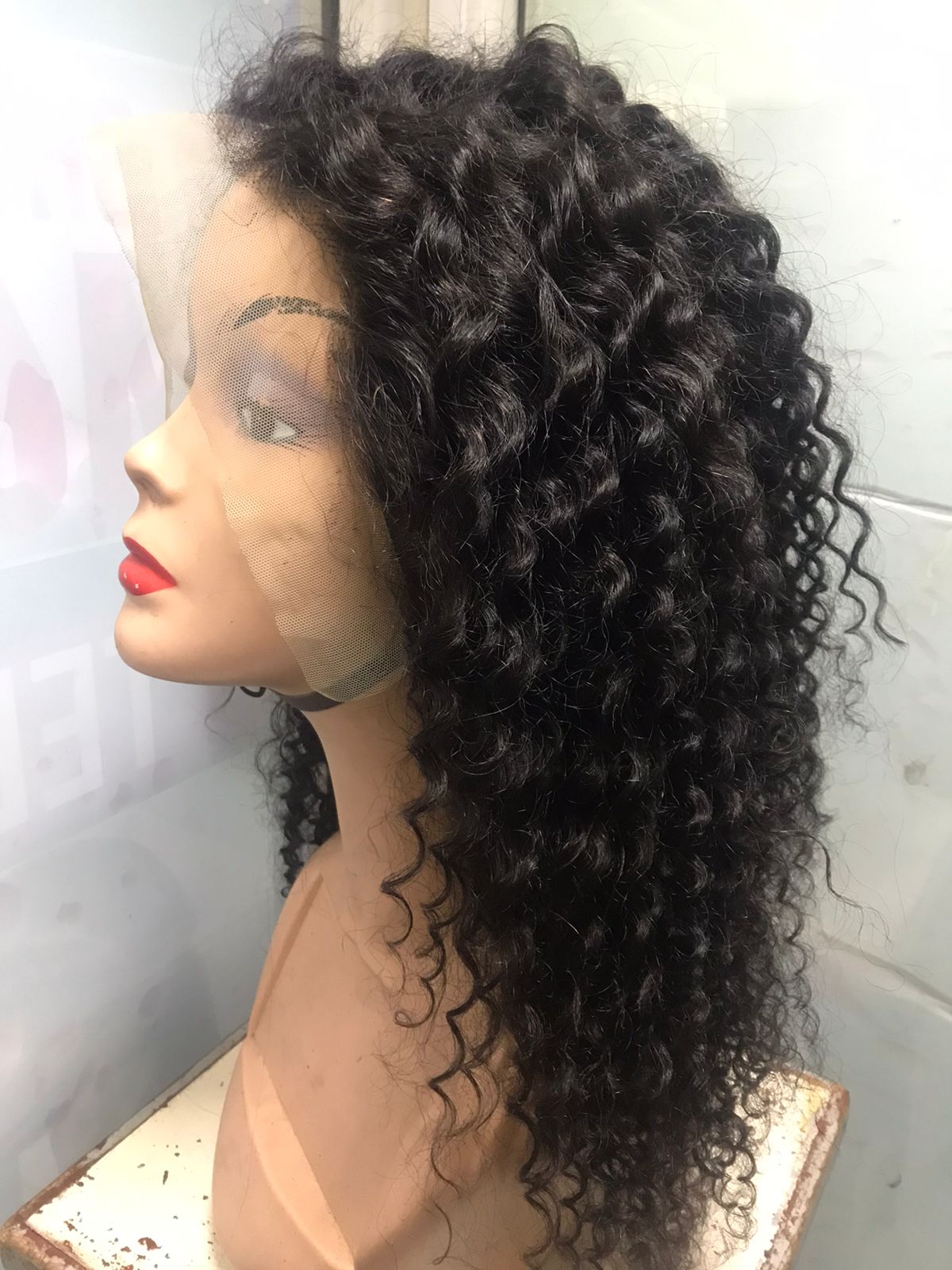Deep Curly Lace Front Wig Human Hair 16'