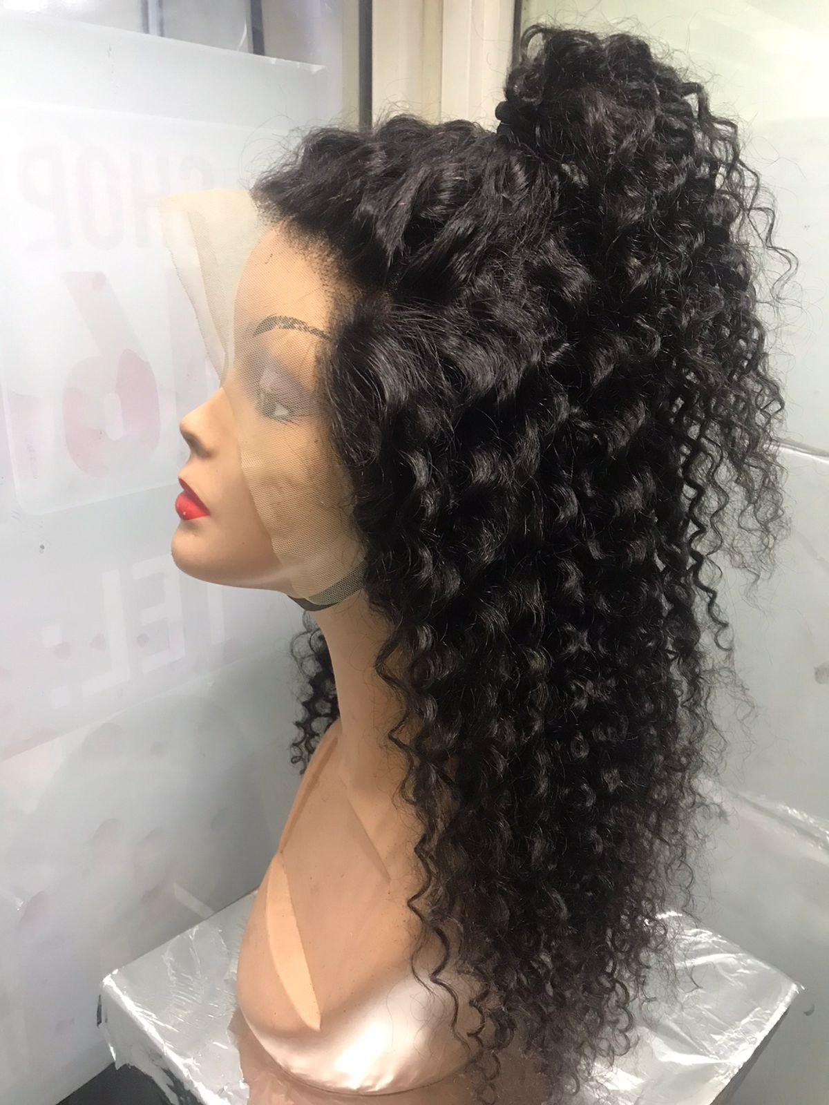 Deep Curly Lace Front Wig Human Hair 16'