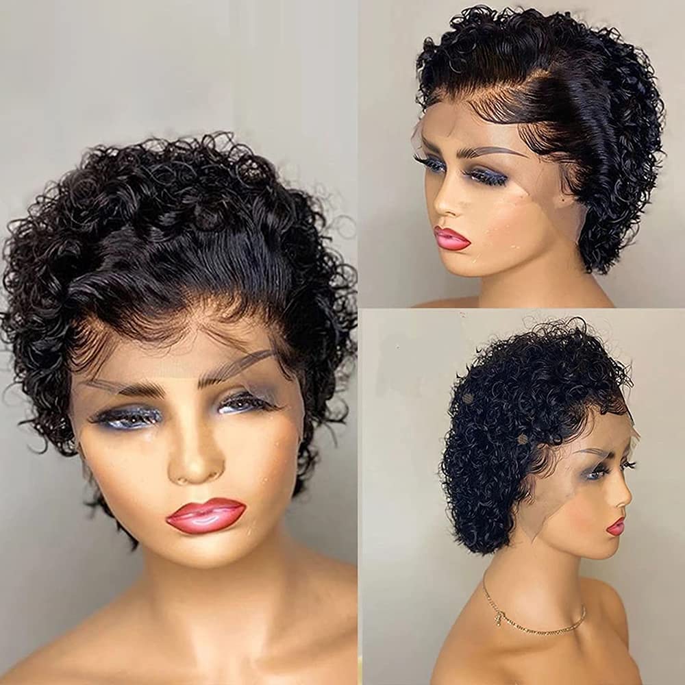 Curly Bob Lace Front Wig Human Hair 13×1