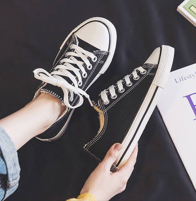 Women Sports Shoes Fashion Lace Up Female Students Flat Ladies Shoes Sneaker  Girl Canvas Shoes Fast delivery within 1-5 days